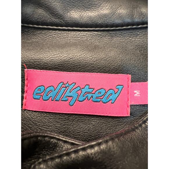 Edikted Black Faux Leather Jacket - Picture 2 of 3